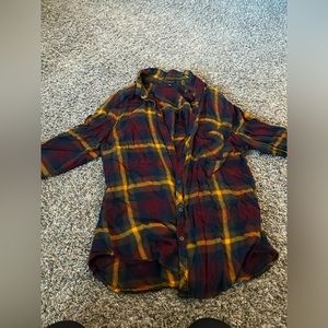 Multicolor long sleeve plaid top